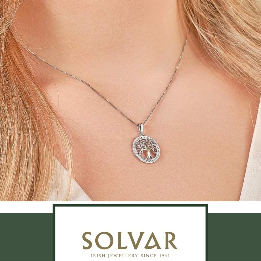 Sterling Silver Trinity Knot Tree of Life Necklace- Large