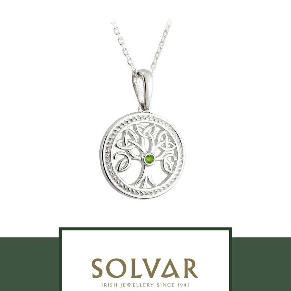 Sterling Silver Trinity Knot Tree of Life Necklace- Small