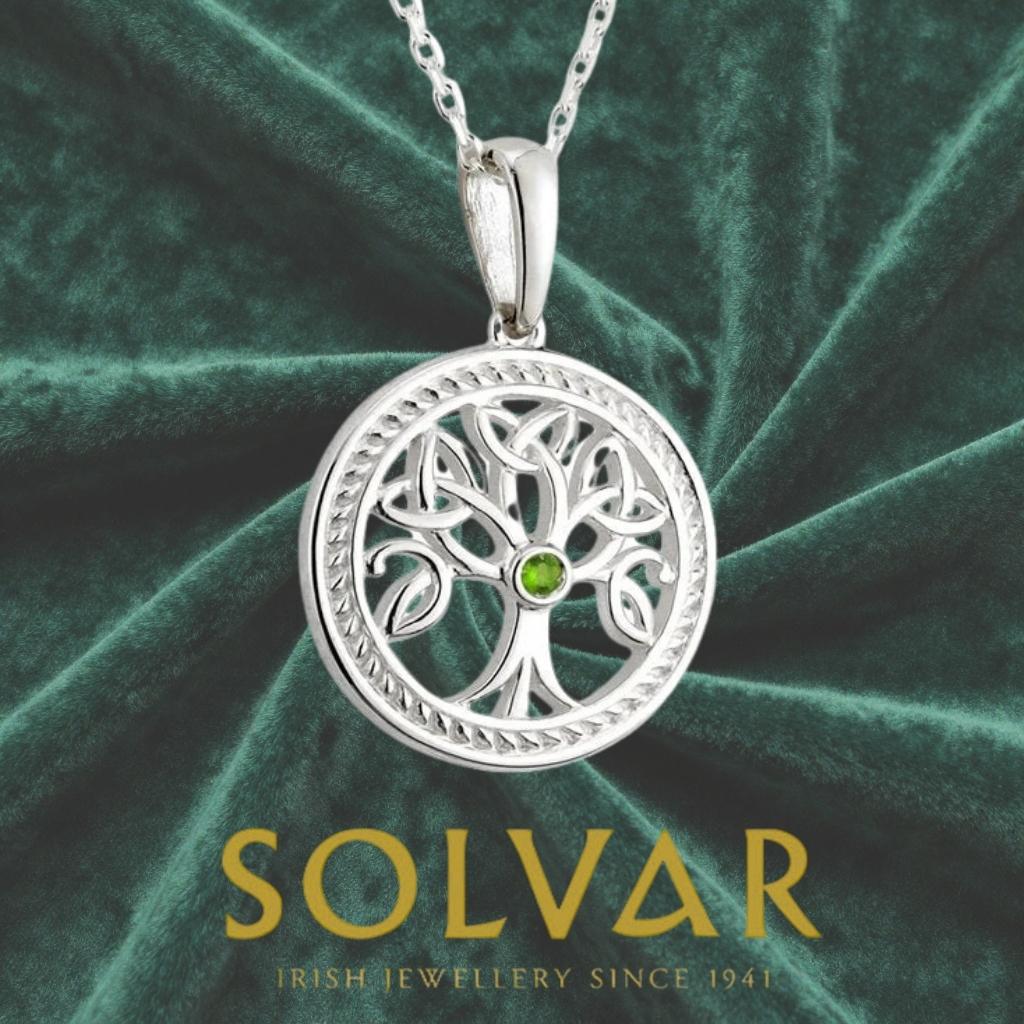 Sterling Silver Trinity Knot Tree of Life Necklace- Small