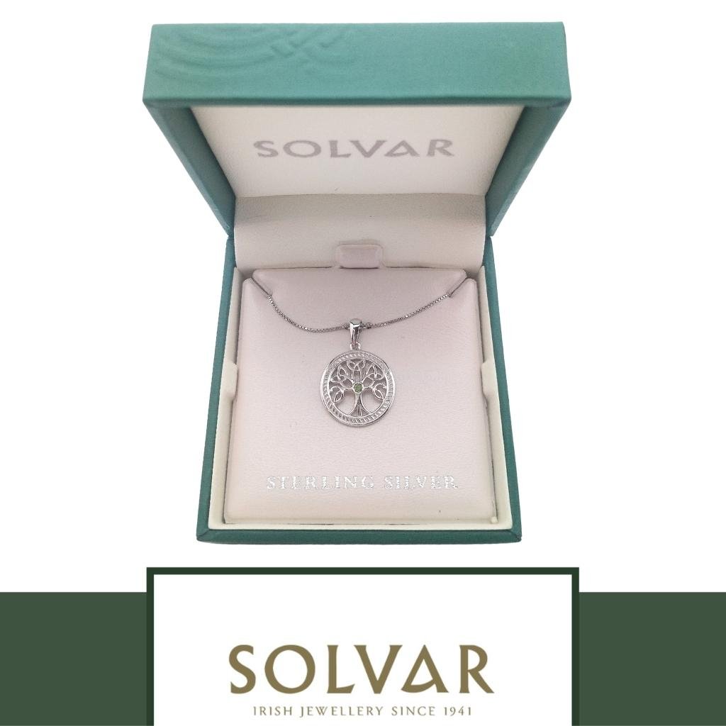 Sterling Silver Trinity Knot Tree of Life Necklace- Small