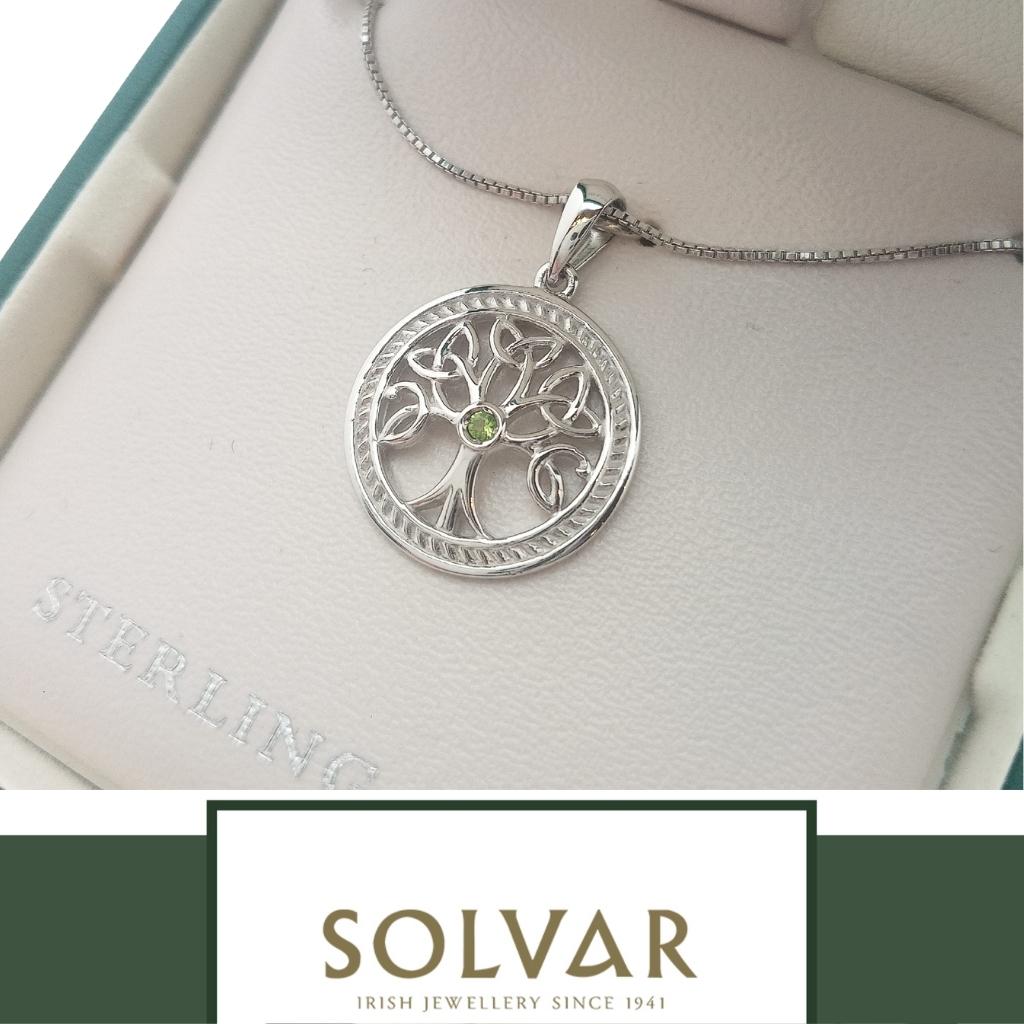 Sterling Silver Trinity Knot Tree of Life Necklace- Small