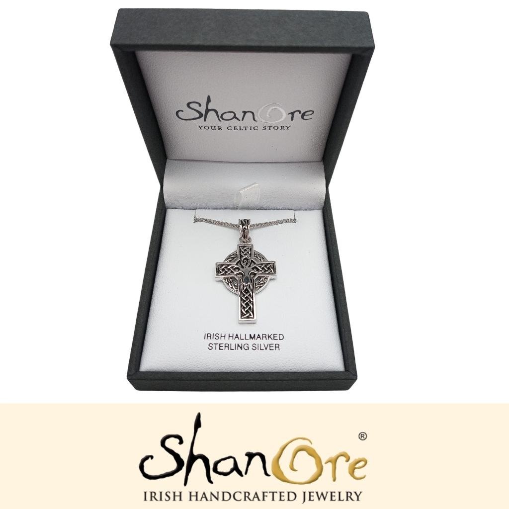 Sterling Silver Unisex Tree of Life Celtic Cross