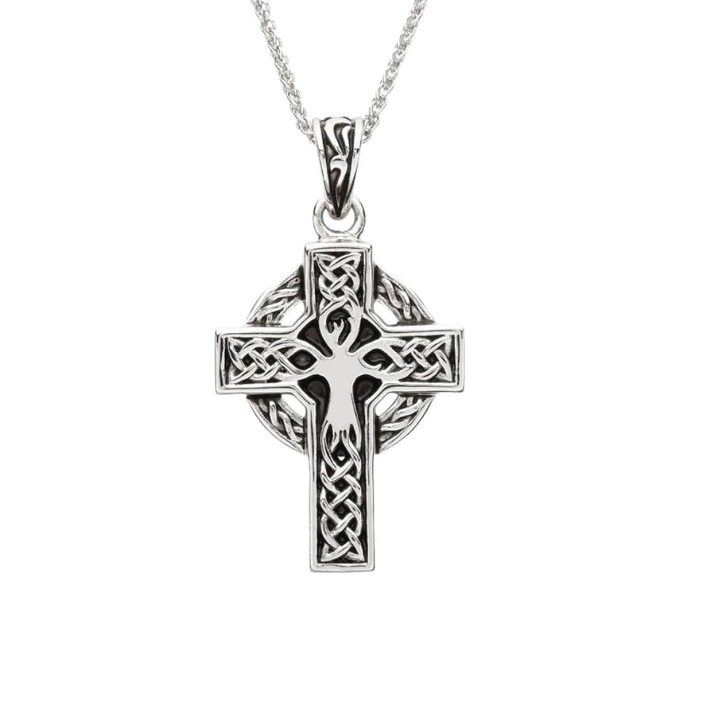 Sterling Silver Unisex Tree of Life Celtic Cross