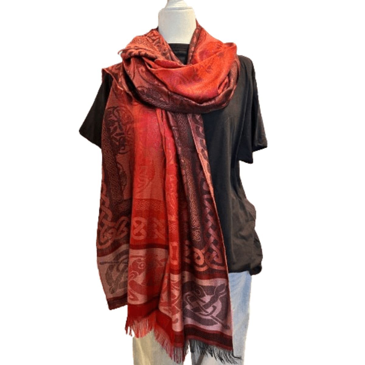 Stole with Celtic Motif - Red