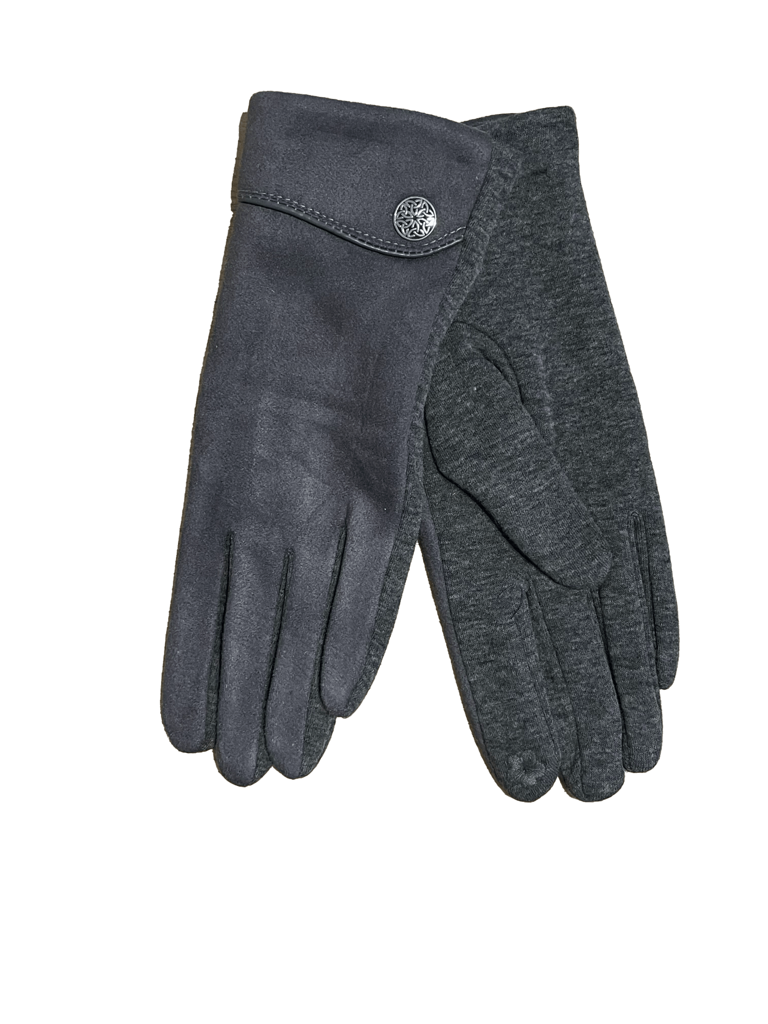 Suede Top Gloves - Charcoal - The Celtic Gift Store - Clothing Accessories