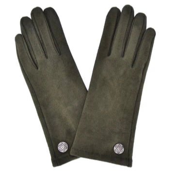 Suede Top Gloves - Dark Olive