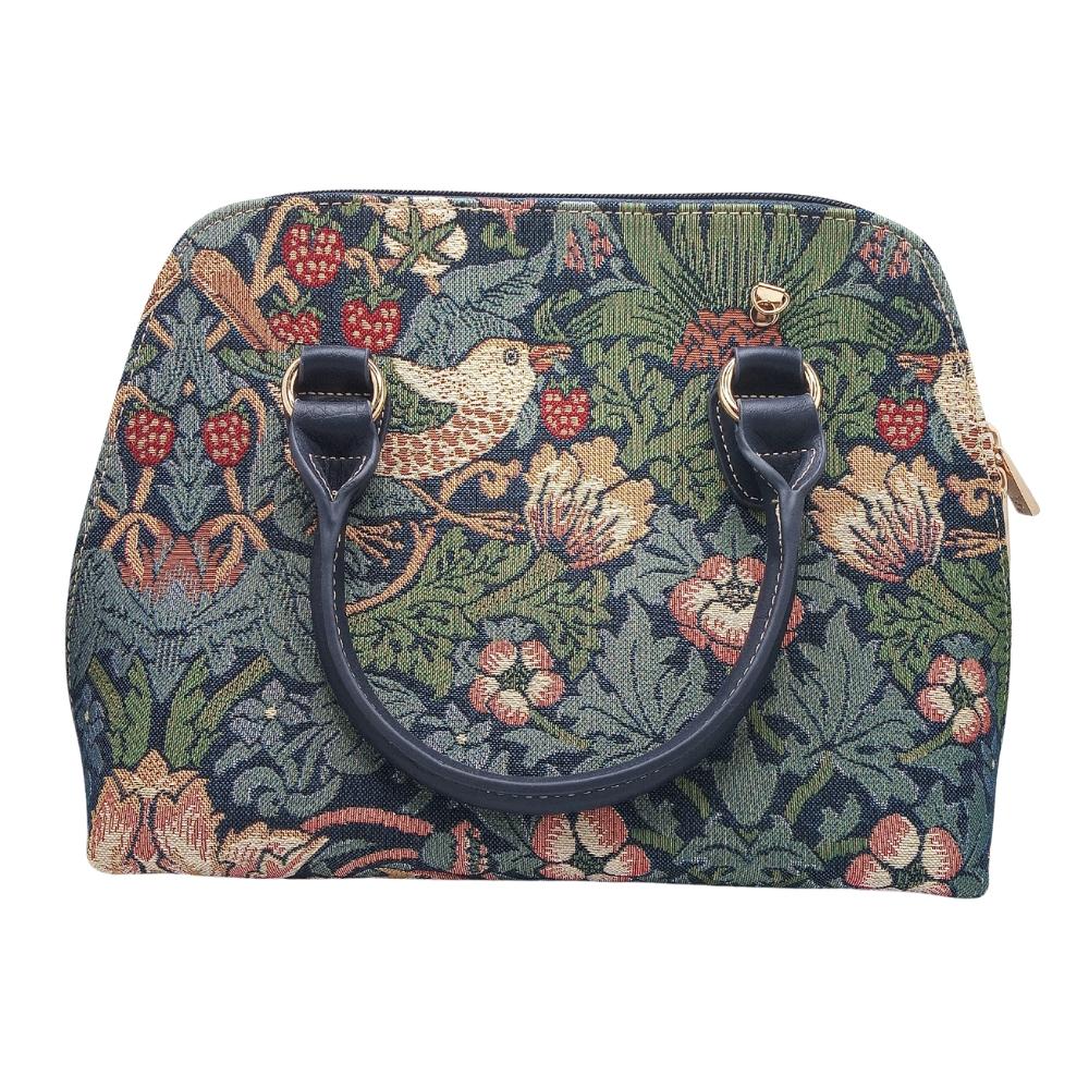 Tapestry Convertible Bag- Strawberry Thief Bird Blue