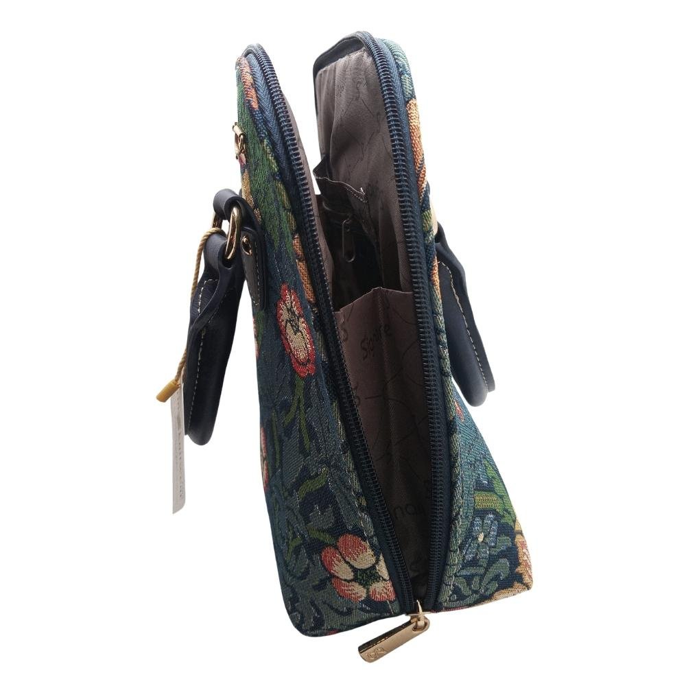 Tapestry Convertible Bag- Strawberry Thief Bird Blue