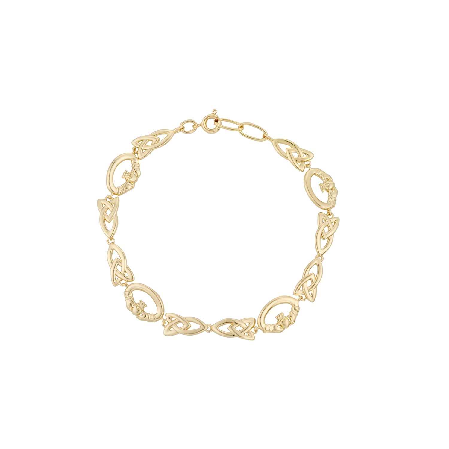 Tara Gold Plated Claddagh & Trinity Knot Bracelet - The Celtic Gift Store - 