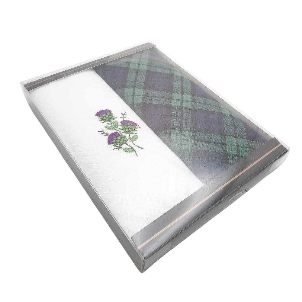 Tartan and Thistle Handkerchiefs - Pack of 2