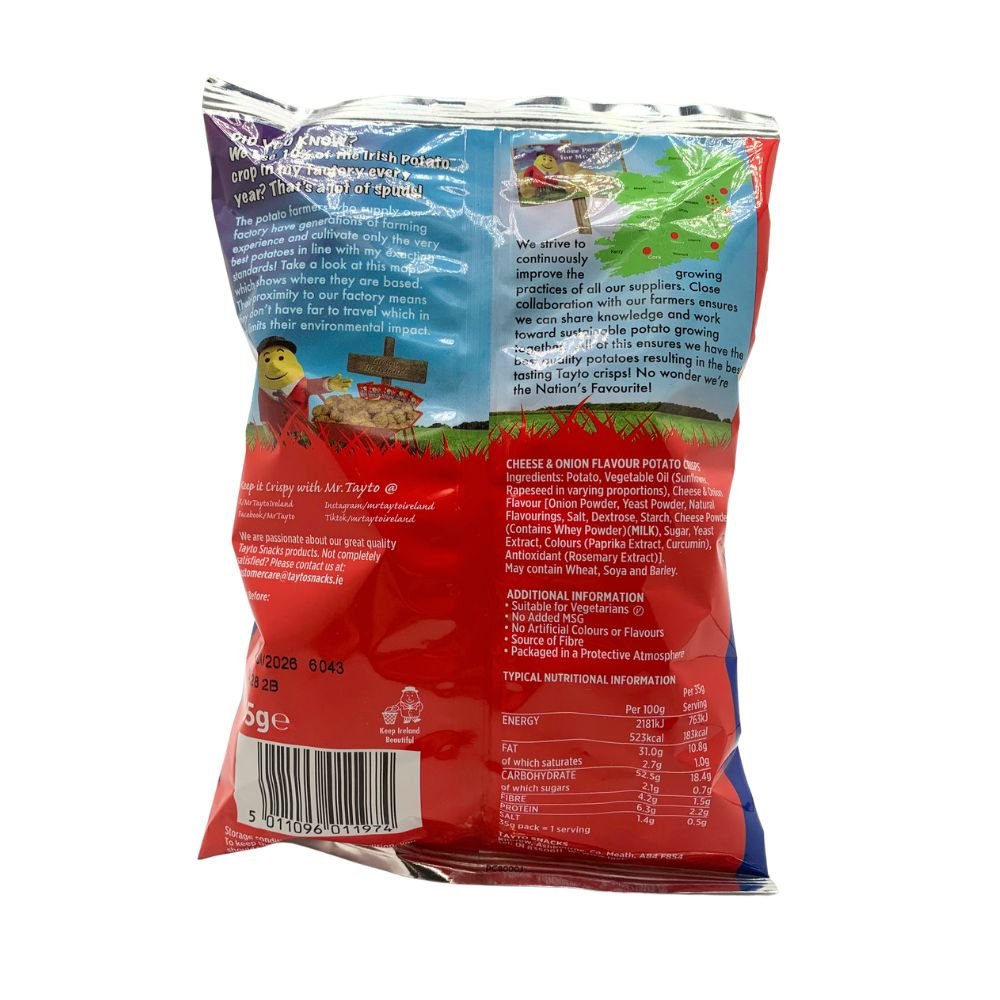 Tayto Cheese & Onion Crisps - The Celtic Gift Store - Food - Gift