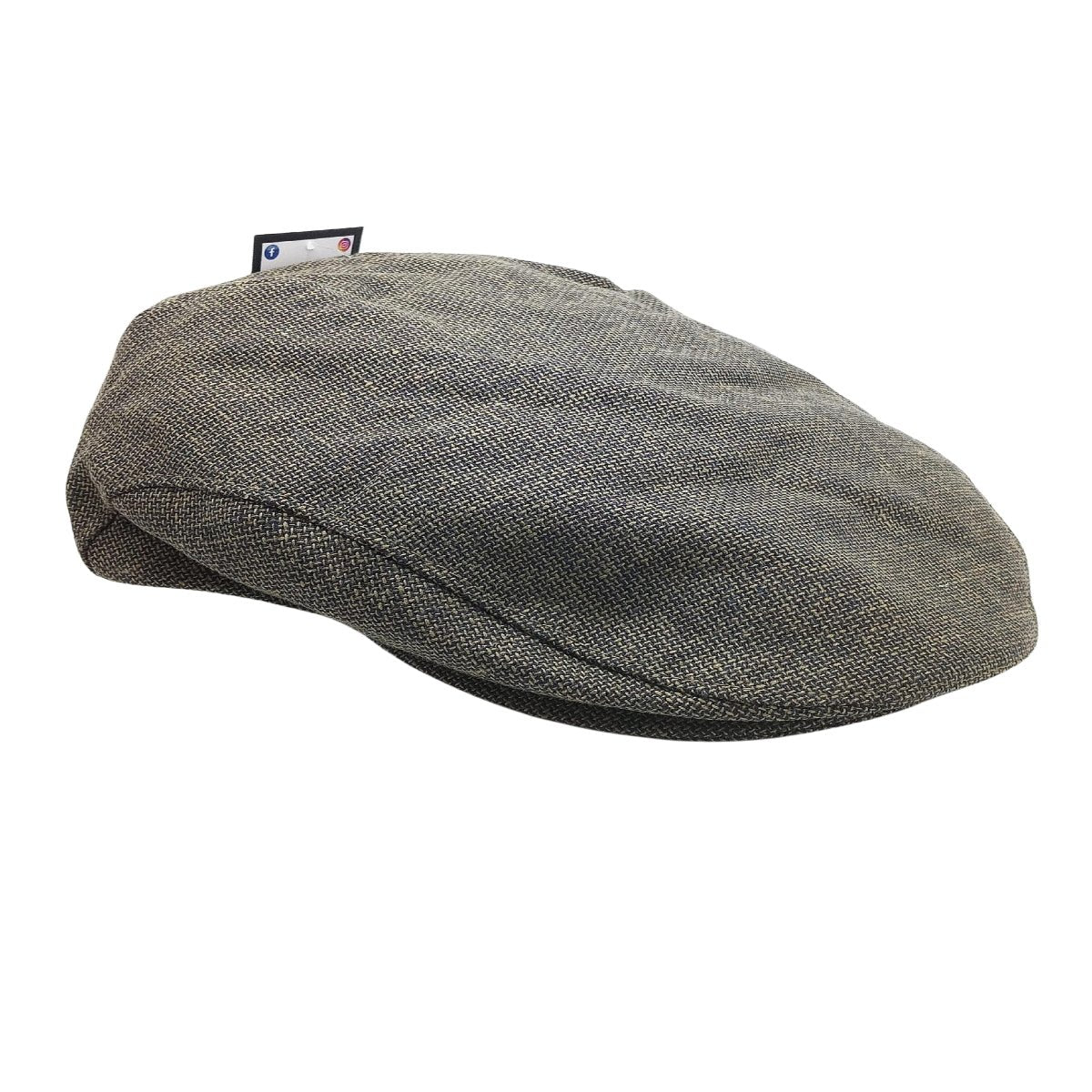 Textured Brown/Green Mucros Weavers Linen Cap by Mucros Weavers - Hats