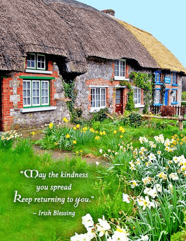 Thatched Irish Cottages Thank You Card - Irish Blessing - The Celtic Gift Store - Gift