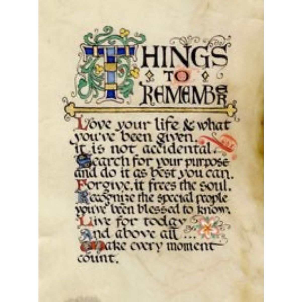 Things to Remember Greeting Card