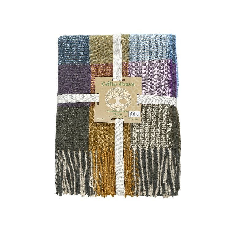 Throw Patchwork 124 x 154cm 450g + Tassle 14cm - The Celtic Gift Store - 