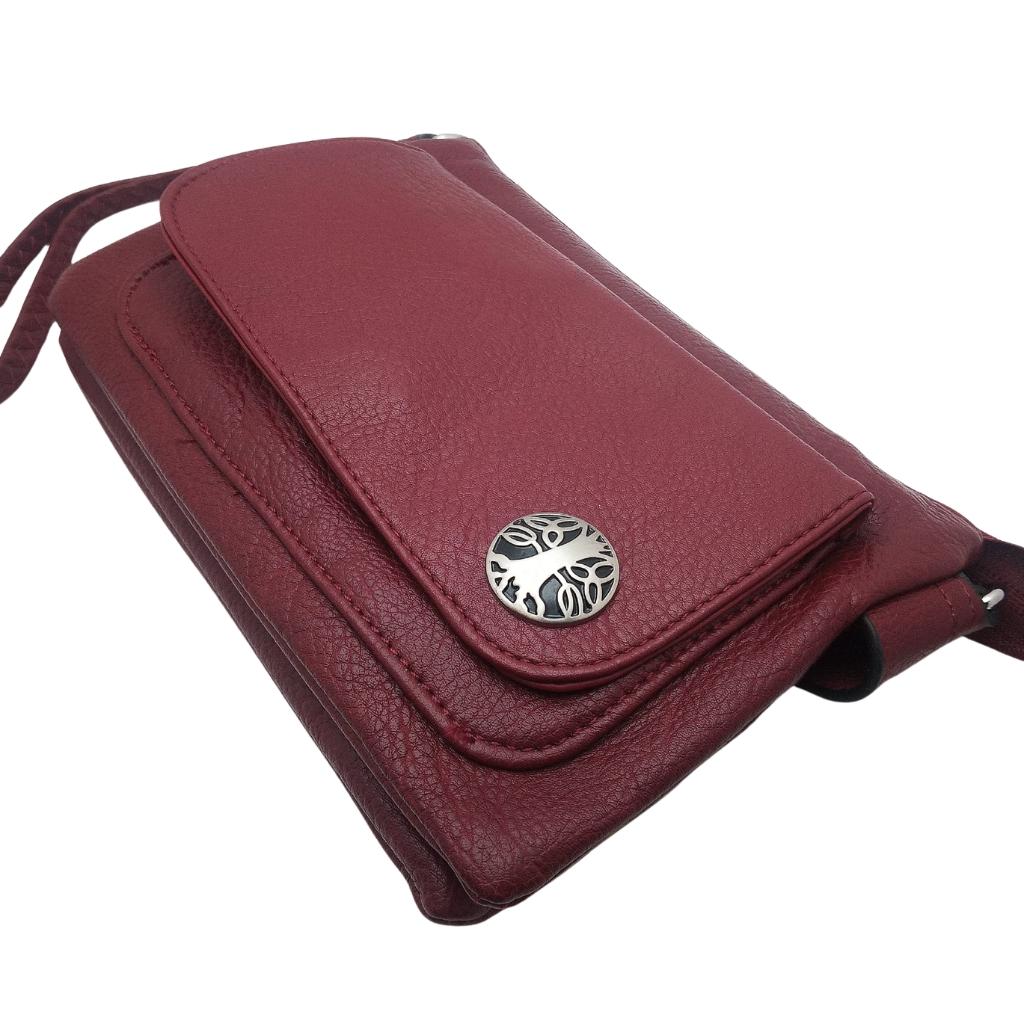 Tree of Life Trinity Branch Cell Phone Pocket Bag- Red