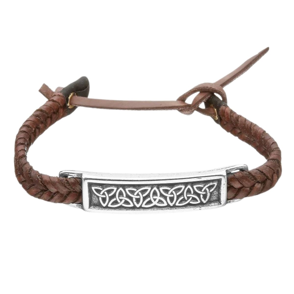 Trinity Knot Bar Leather Wristband
