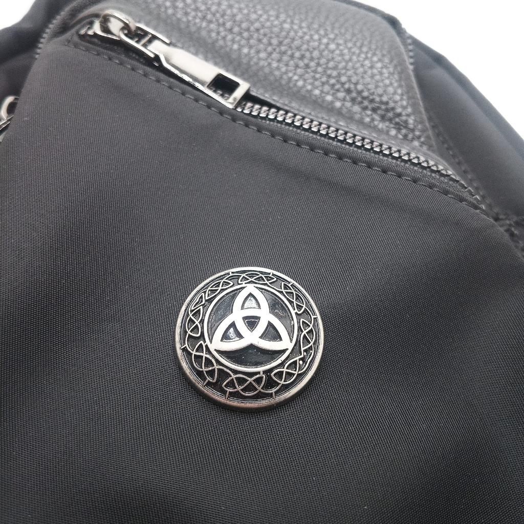 Trinity Knot Nylon Sling Bag- Black
