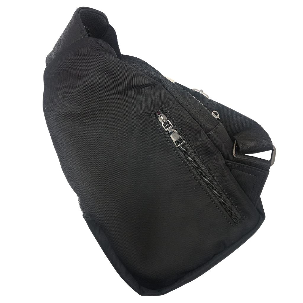 Trinity Knot Nylon Sling Bag- Black