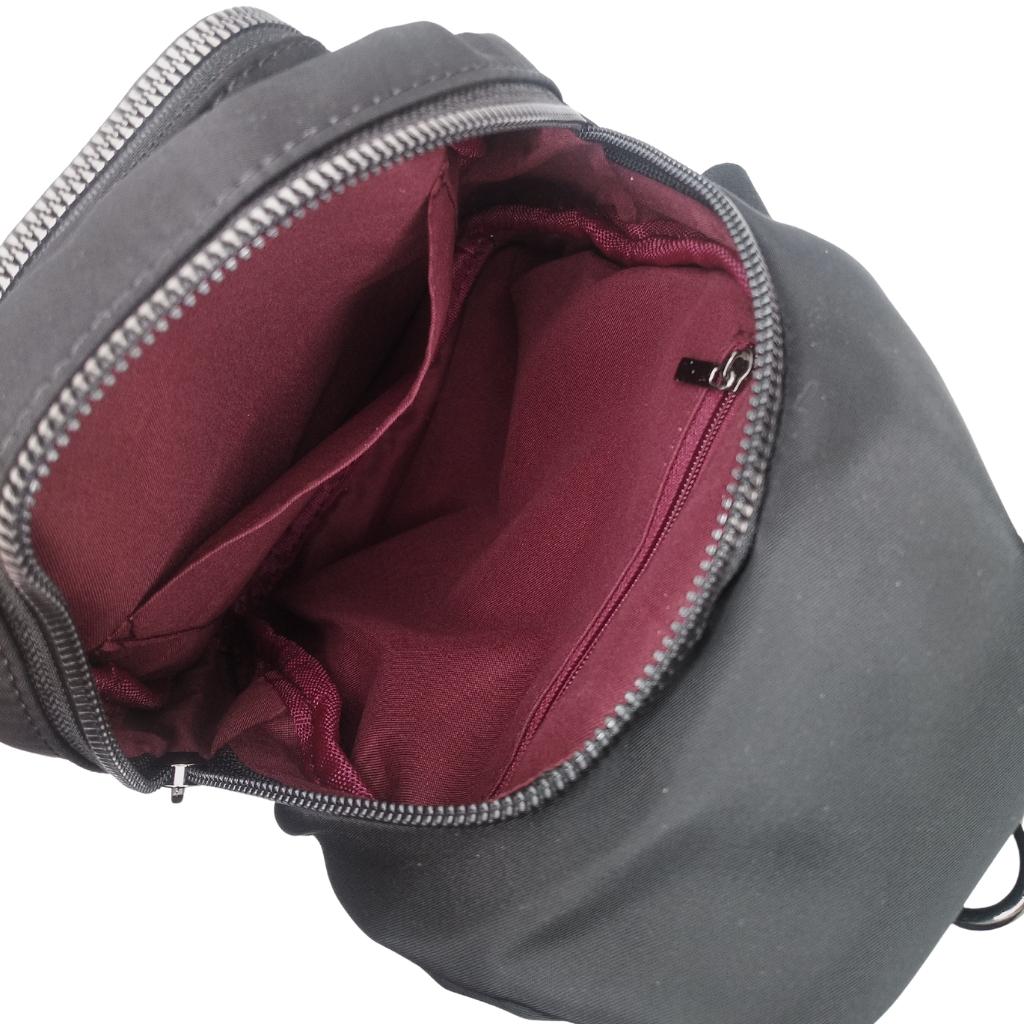 Trinity Knot Nylon Sling Bag- Black