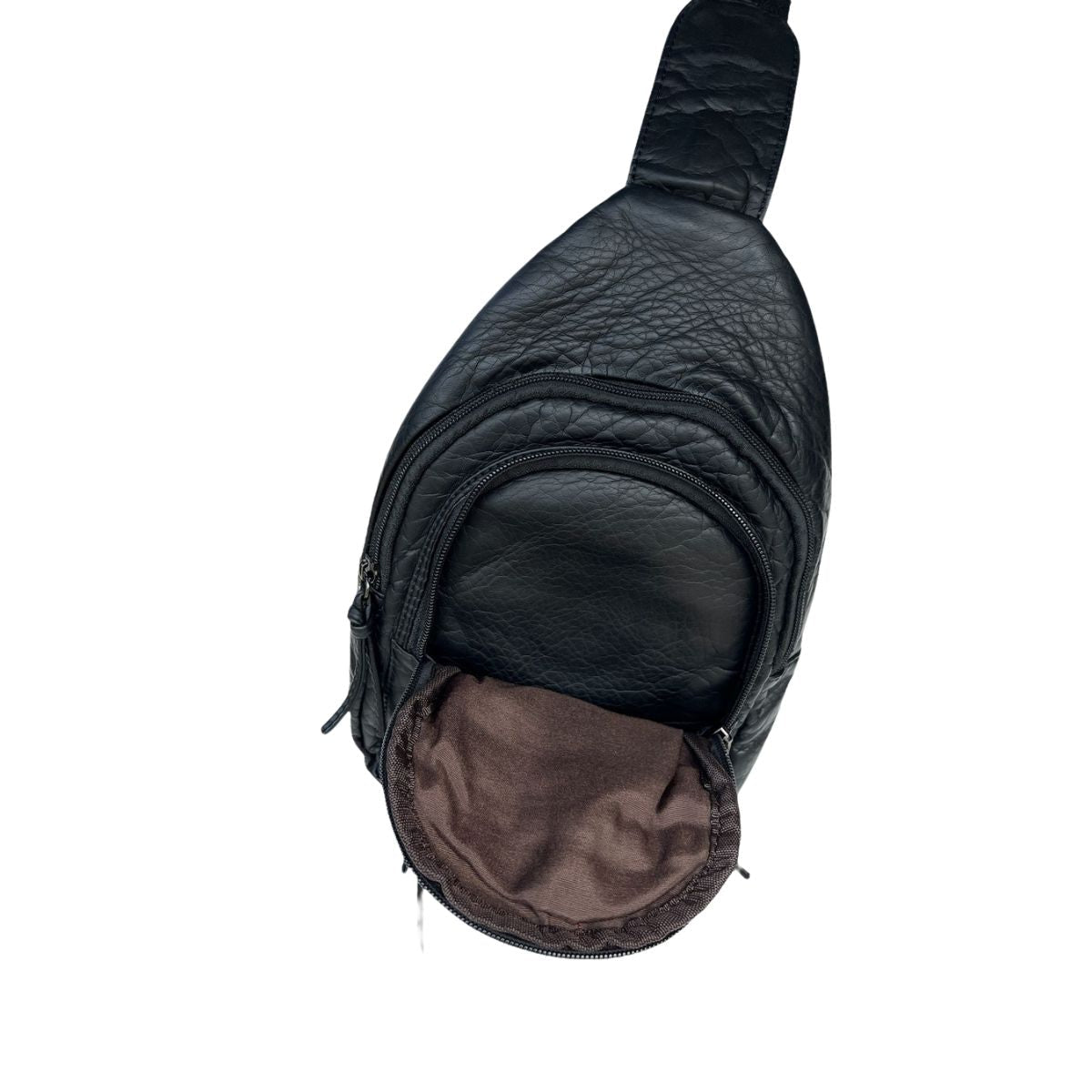 Trinity Knot Washed Pocket Sling Bag - Black