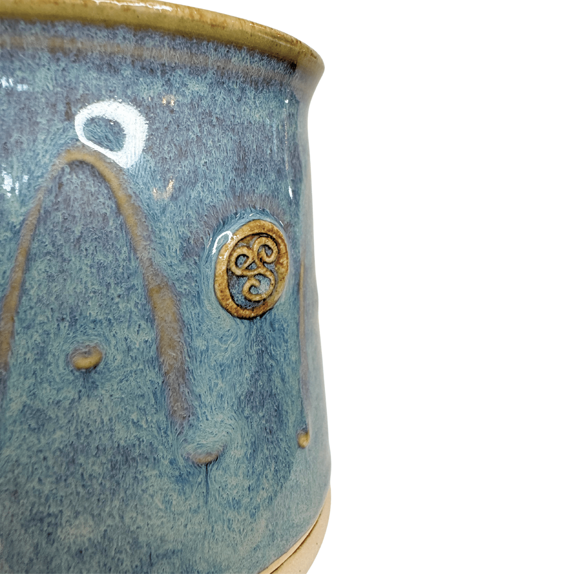 Triskele Cylinder Mug Handmade Irish Pottery - The Celtic Gift Store - Drinkware