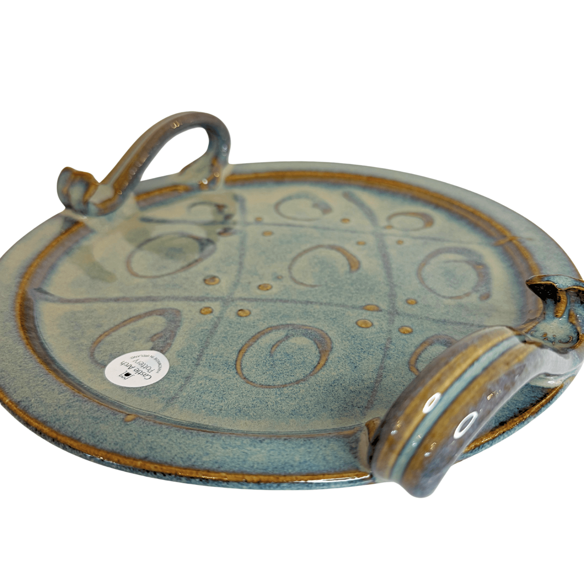 Triskele Serving Plate Handmade Irish Pottery - Large - The Celtic Gift Store - Tableware
