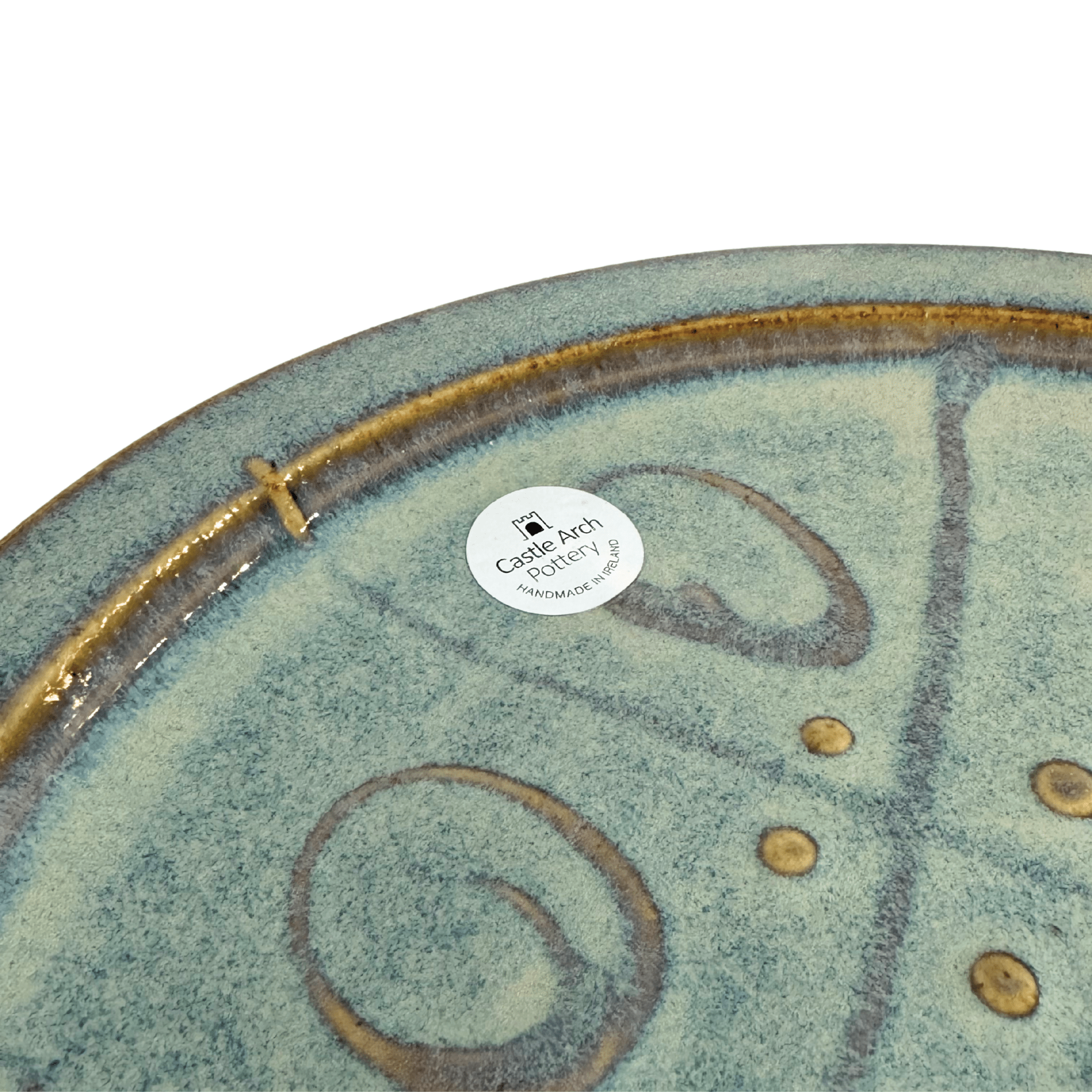 Triskele Serving Plate Handmade Irish Pottery - Small - The Celtic Gift Store - Tableware