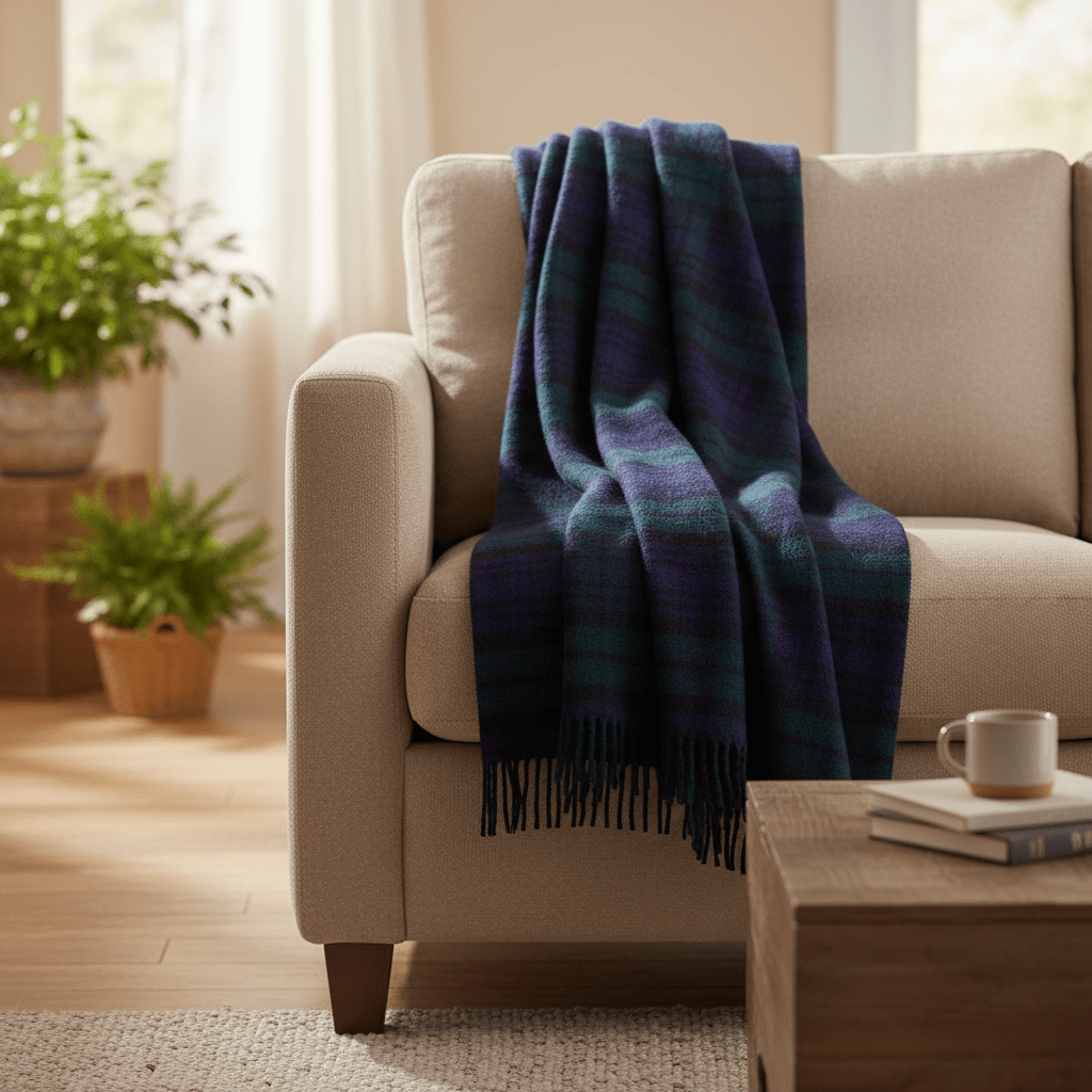 Tweedmill Blackwatch Tartan Wool Throw Expertly Crafted from 100% Pure Wool