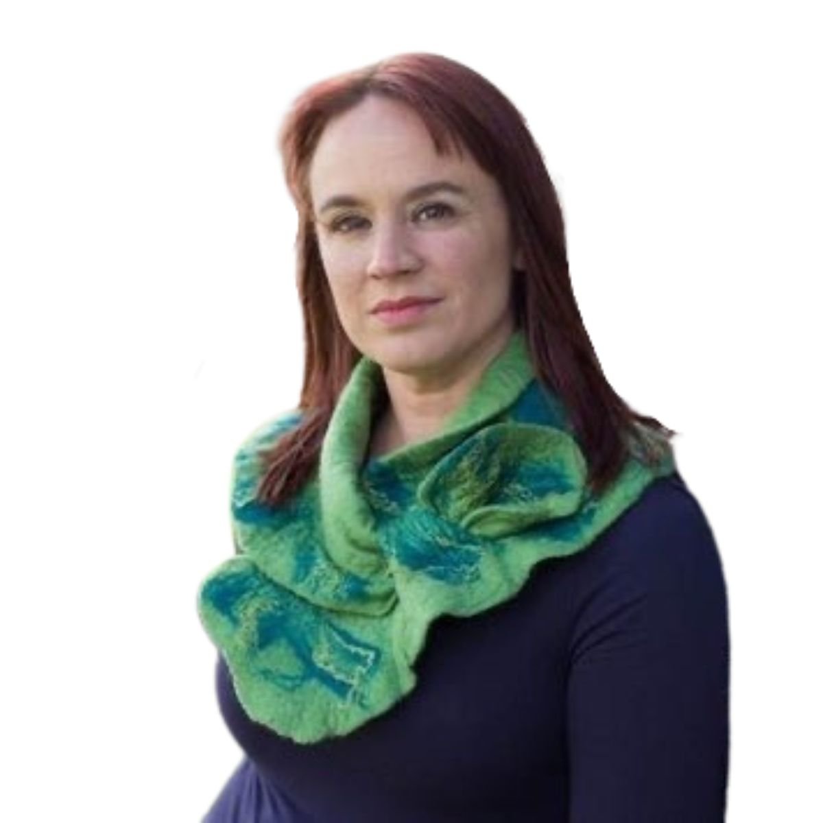 Valentia Ruffle Scarf Green