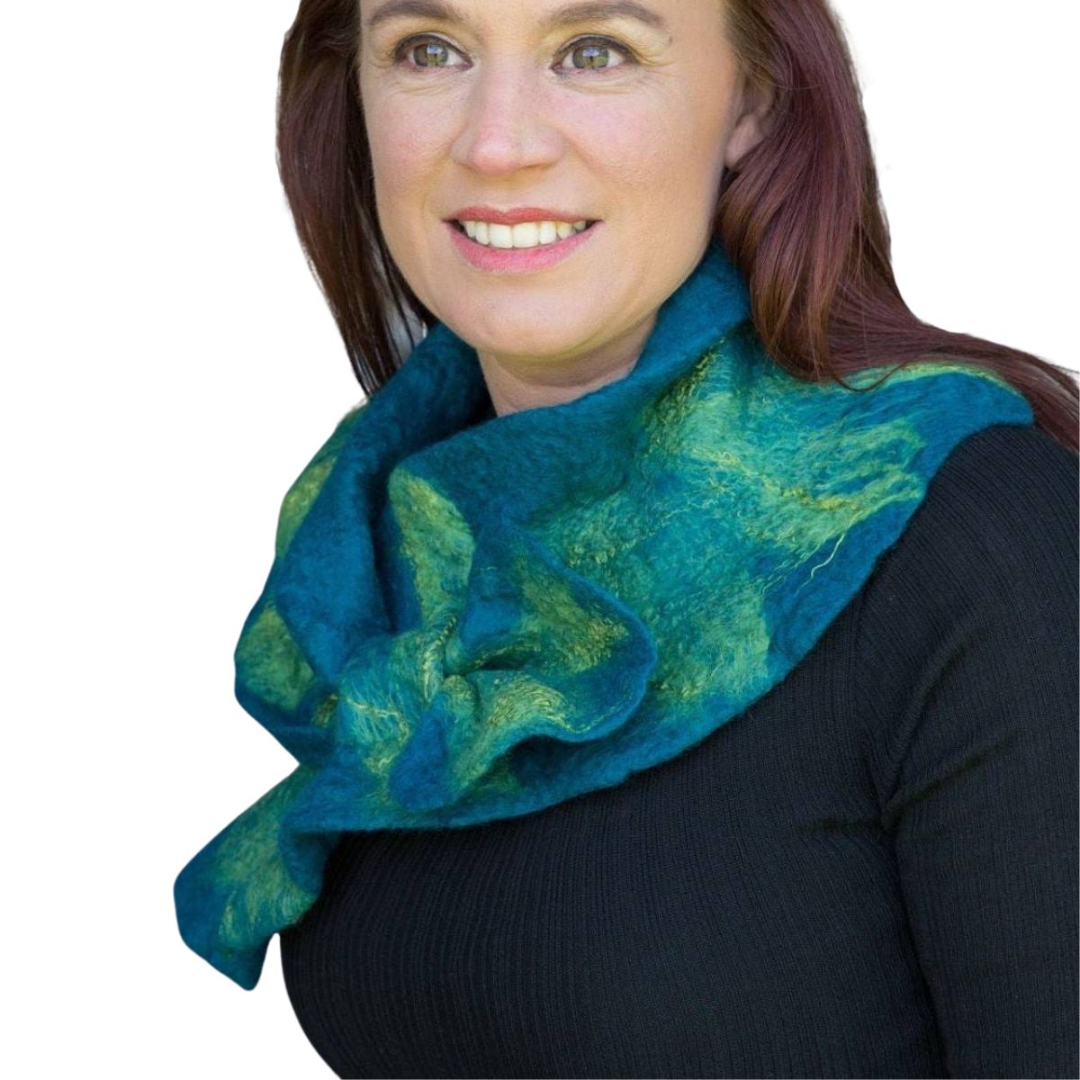 Valentia Ruffle Scarf Teal