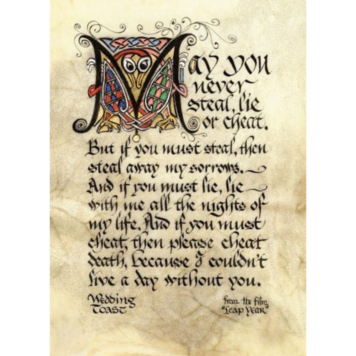 Wedding Toast 8X10 Matted Print