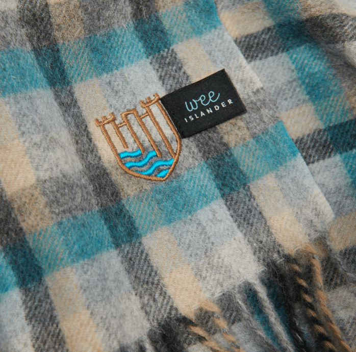 Wee Islander Lambswool Baby Blanket - Pink and Blue Tartan - The Celtic Gift Store - Blankets and Bedding