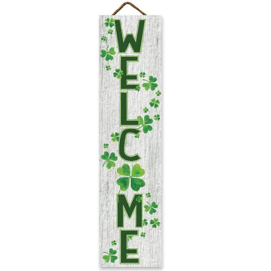 Welcome with Shamrocks Stand Out Sign - The Celtic Gift Store - 