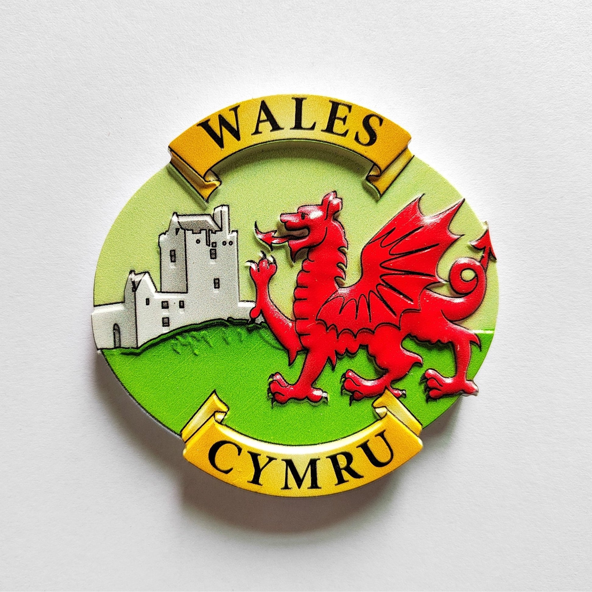 Welsh Dragon and Castle Magnet - The Celtic Gift Store - Decor