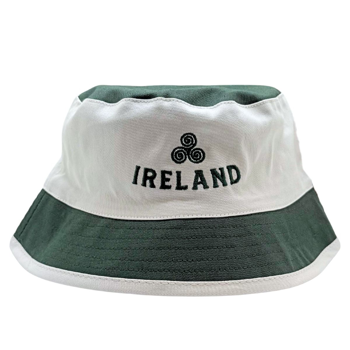 White Ireland Celtic Knot Reversible Bucket Hat