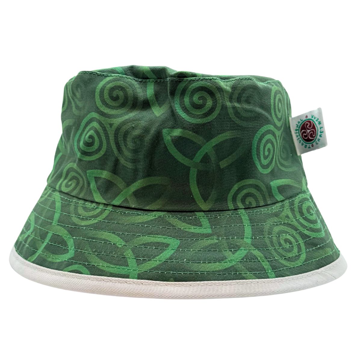 White Ireland Celtic Knot Reversible Bucket Hat