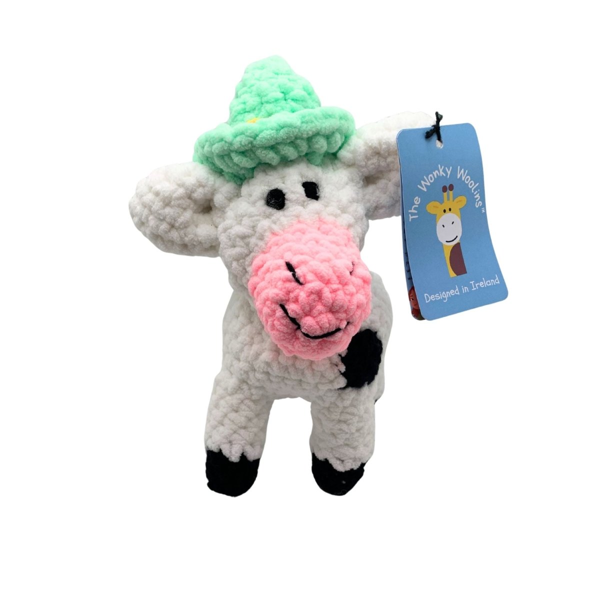 Wonky Woolins Crocheted Leprechaun Cow Stuffed Animal - The Celtic Gift Store - Stuffed Animals - Kids - Gifts