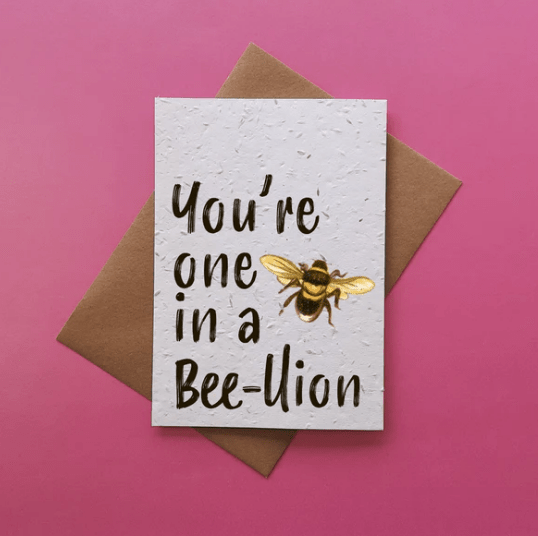 You're One in a Bee - llion - Plantable Seed Card - The Celtic Gift Store - Gift Option