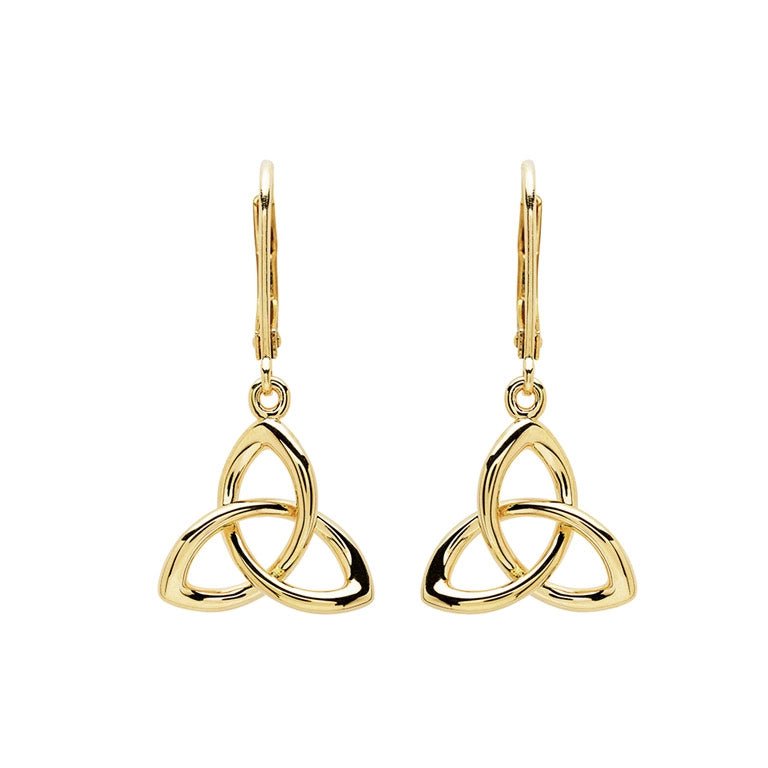 14k Gold Vermeil Trinity Knot Earrings - The Celtic Gift Store - Earrings