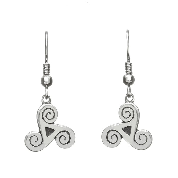 Celtic Legend Triple Spiral Earrings
