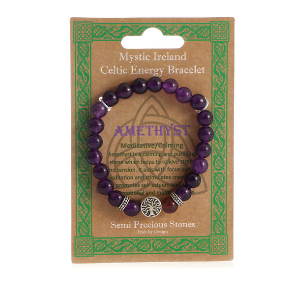 Mystic Ireland Celtic Energy Amethyst Semi Precious  Stone Bracelet