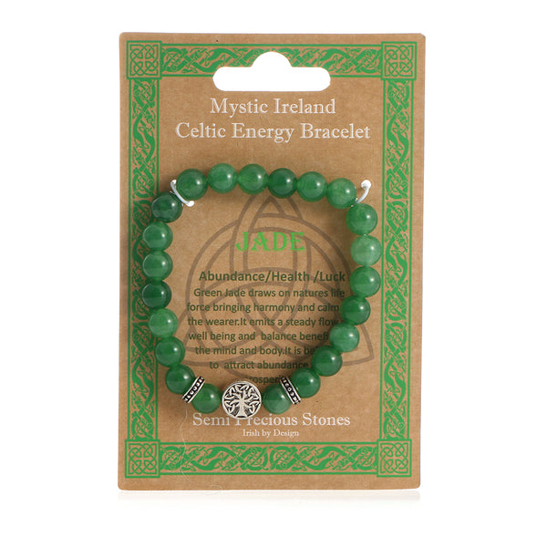 Mystic Energy Celtic Energy Jade Semi Precious Stone Bracelet