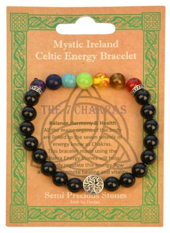 Mystic Ireland Celtic Energy 7 Semi Precious Stones Chakra Bracelet