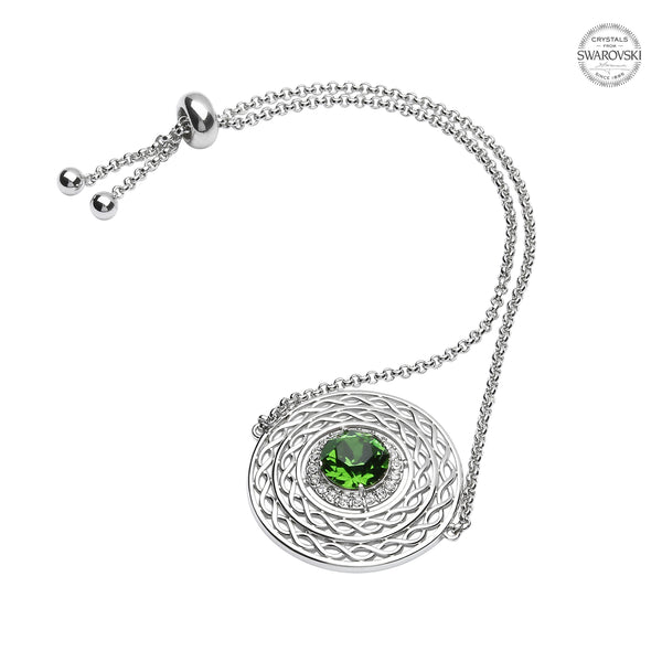 Sterling Silver Celtic Halo Bracelet Adorned With Crystals