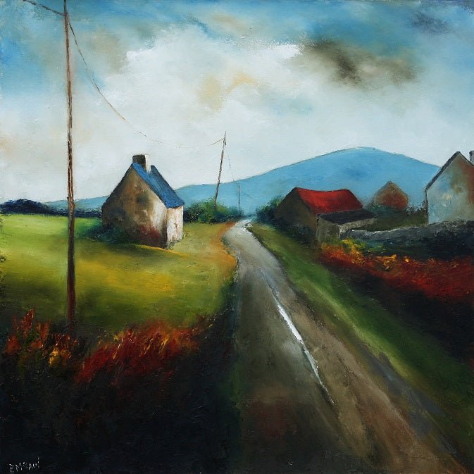 'A Country Road' by Padraig McCaul - Mounted Print 12"x12" - The Celtic Gift Store - Decor