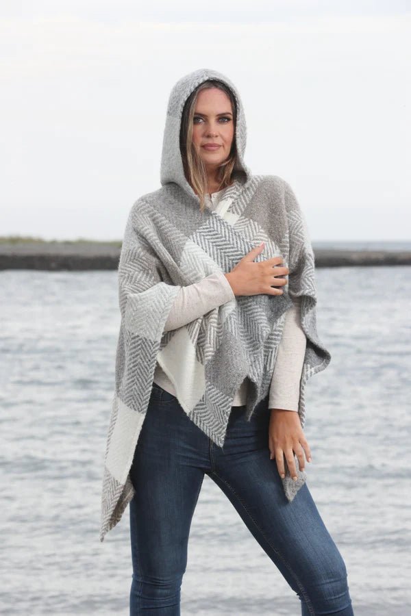 Aoife Poncho - Multi Beige - The Celtic Gift Store - Clothing