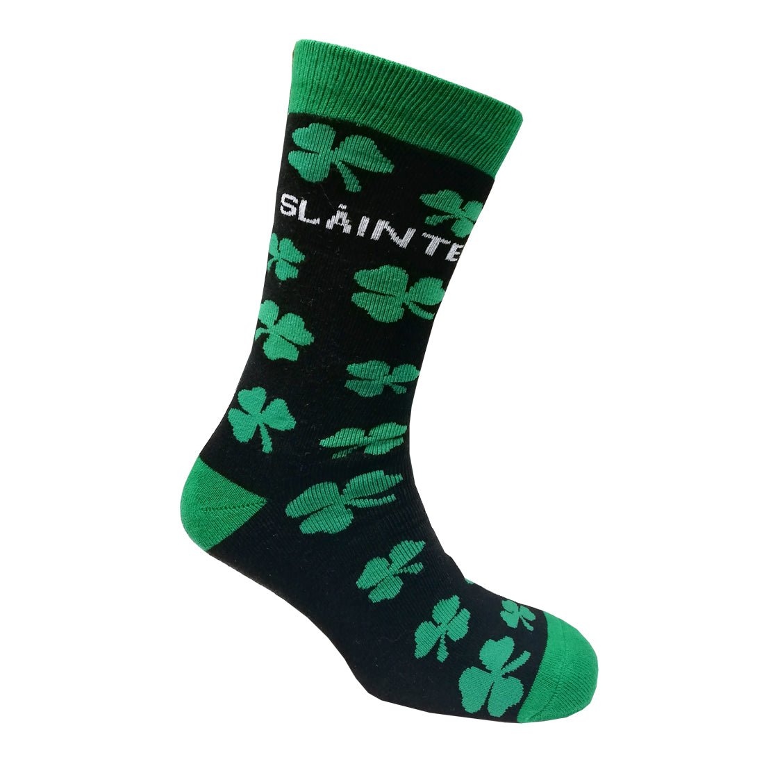 Black/ Green Slainte Bring Me a Drink Sock - The Celtic Gift Store - 