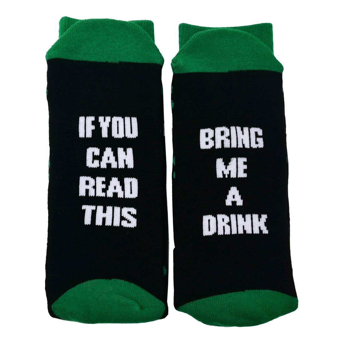 Black/ Green Slainte Bring Me a Drink Sock - The Celtic Gift Store - 