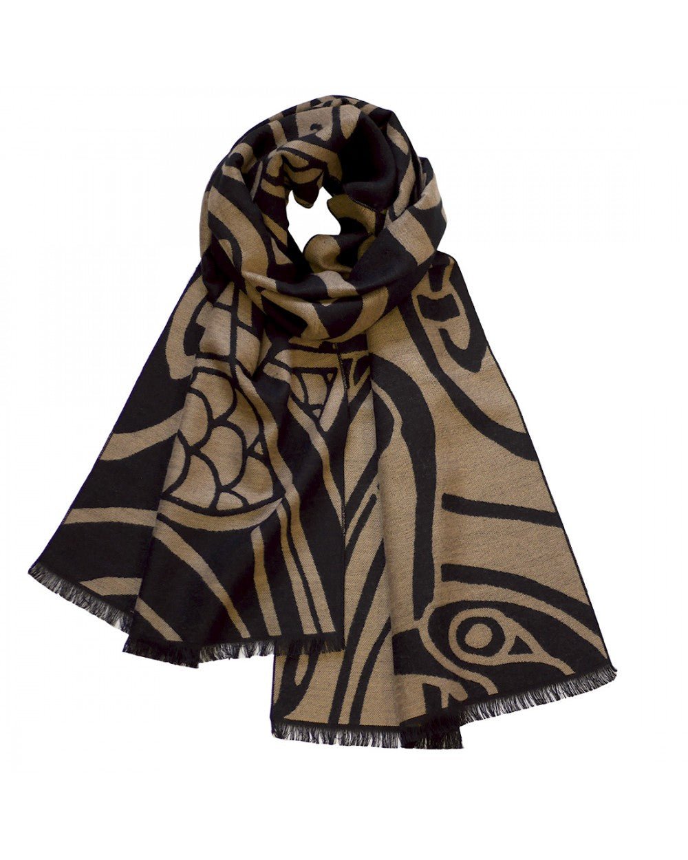 Book of Kells Gold and Black Reversible Celtic Scarf - The Celtic Gift Store - Scarves & Shawls